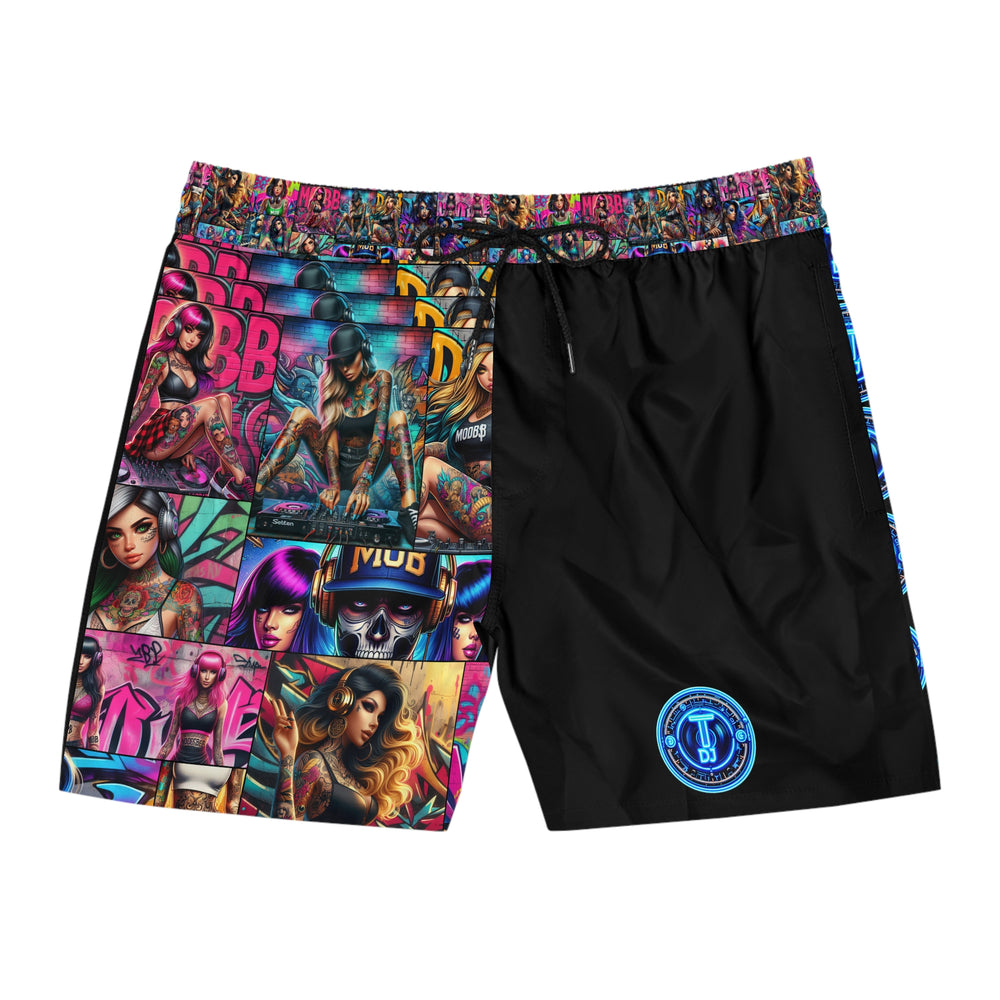 MDBTDJ#MLS1 Men's Mid-Length Swim Shorts Tattooed Dj's Limited Edition Swim Wear