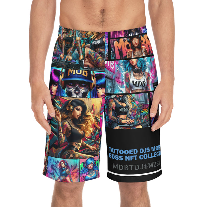 MDBTDJ#MBS1 Men's Board Shorts Tattooed Dj's Limited Edition Swim Wear